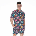 Colorful Damask Pattern Print Men's Rompers