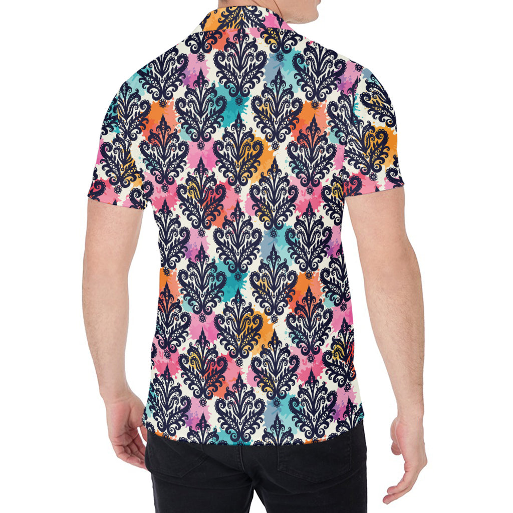 Colorful Damask Pattern Print Men's Shirt