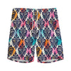 Colorful Damask Pattern Print Men's Sports Shorts