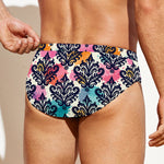 Colorful Damask Pattern Print Men's Swim Briefs