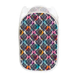 Colorful Damask Pattern Print Mesh Laundry Hamper