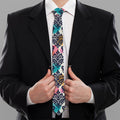 Colorful Damask Pattern Print Necktie