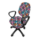 Colorful Damask Pattern Print Office Chair Cover