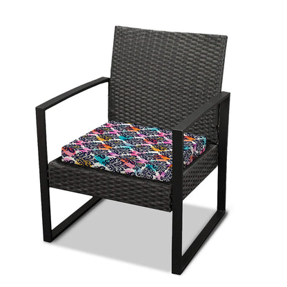 Colorful Damask Pattern Print Outdoor Seat Cushion Cover