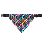 Colorful Damask Pattern Print Over The Collar Dog Bandana