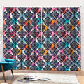 Colorful Damask Pattern Print Pencil Pleat Curtains