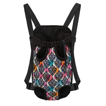 Colorful Damask Pattern Print Pet Carrier Backpack