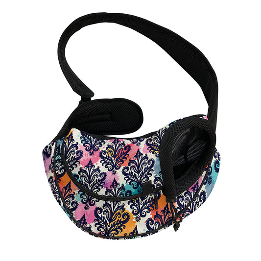 Colorful Damask Pattern Print Pet Sling Carrier