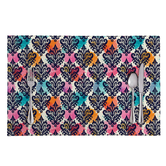 Colorful Damask Pattern Print Placemat