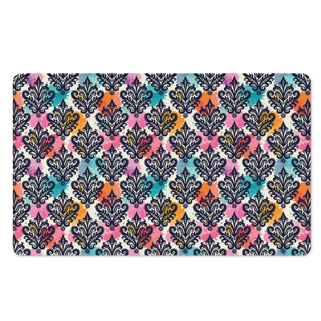 Colorful Damask Pattern Print Polyester Doormat