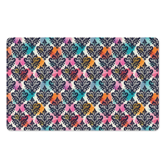 Colorful Damask Pattern Print Polyester Doormat