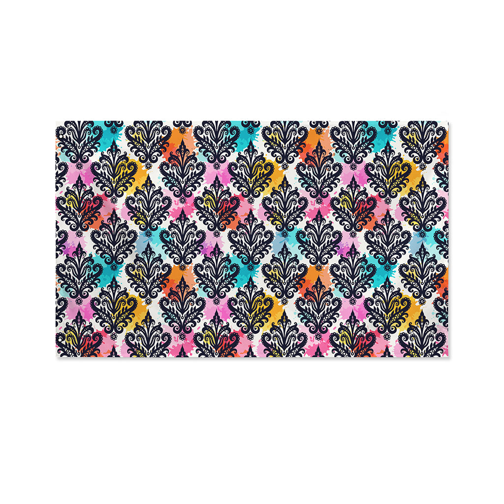 Colorful Damask Pattern Print Polyester Flag