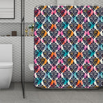 Colorful Damask Pattern Print Polyester Shower Curtain