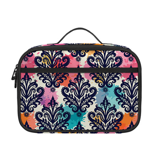 Colorful Damask Pattern Print Portable Lunch Bag