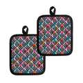 Colorful Damask Pattern Print Pot Holders