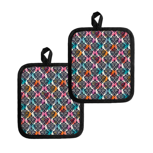 Colorful Damask Pattern Print Pot Holders