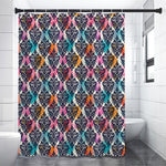 Colorful Damask Pattern Print Premium Shower Curtain