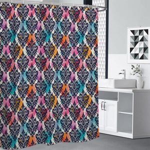 Colorful Damask Pattern Print Premium Shower Curtain