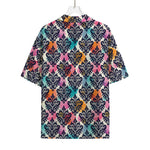 Colorful Damask Pattern Print Rayon Hawaiian Shirt