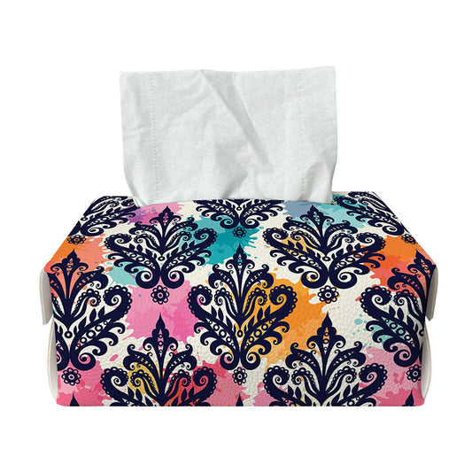 Colorful Damask Pattern Print Rectangle Tissue Box Cover
