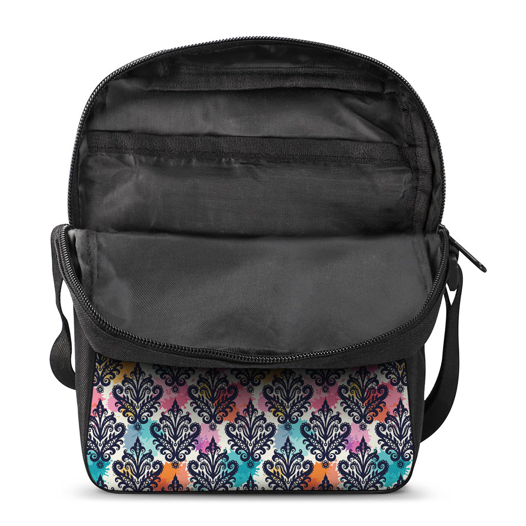 Colorful Damask Pattern Print Rectangular Crossbody Bag