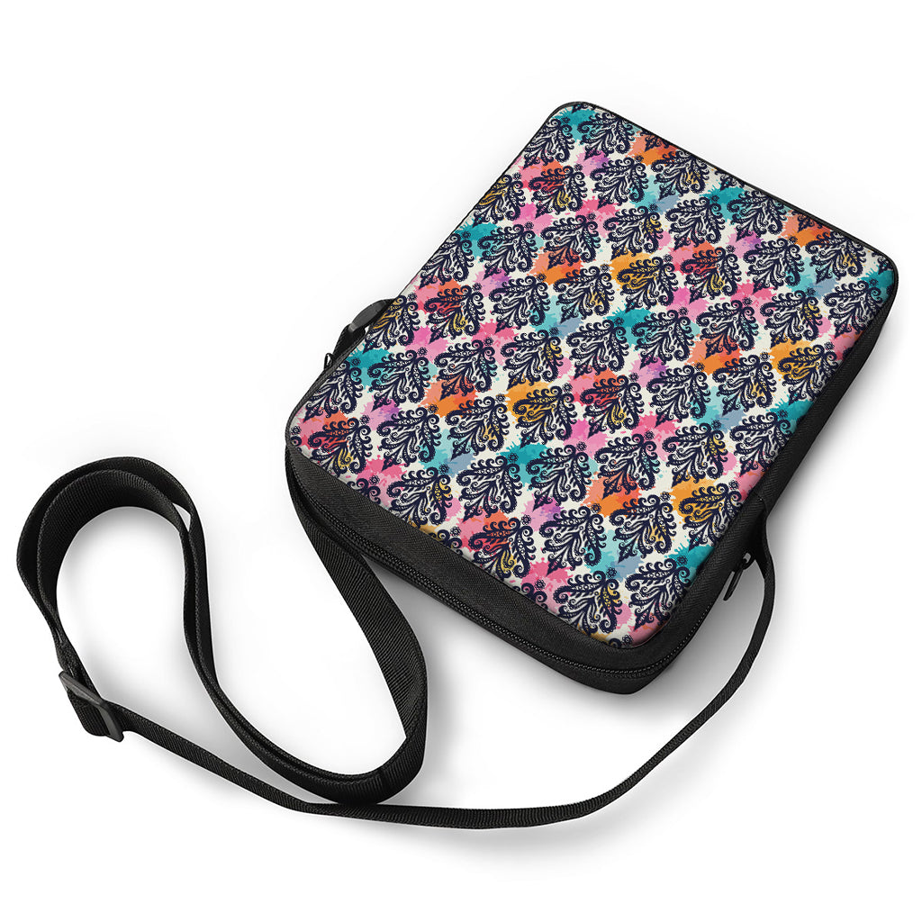 Colorful Damask Pattern Print Rectangular Crossbody Bag