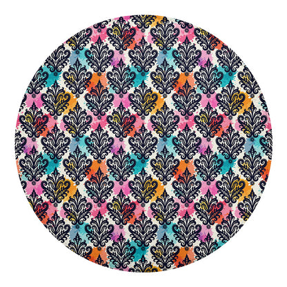 Colorful Damask Pattern Print Round Blanket
