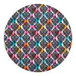 Colorful Damask Pattern Print Round Blanket