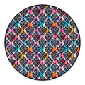 Colorful Damask Pattern Print Round Floor Mat