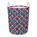Colorful Damask Pattern Print Round Laundry Basket