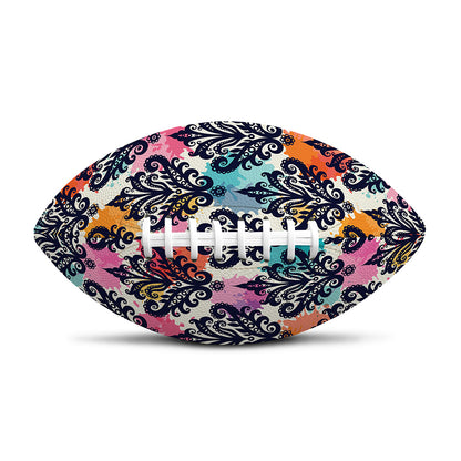 Colorful Damask Pattern Print Rugby Ball