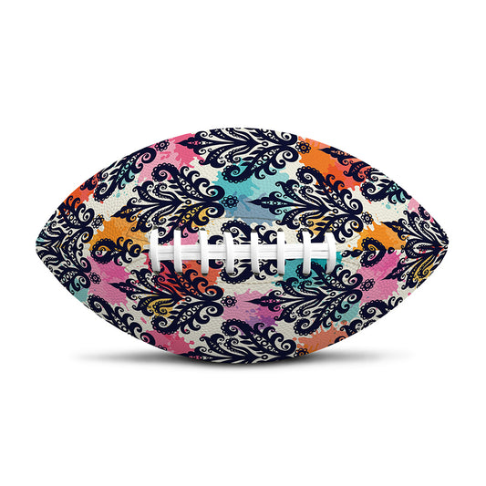 Colorful Damask Pattern Print Rugby Ball