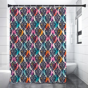 Colorful Damask Pattern Print Shower Curtain