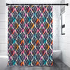 Colorful Damask Pattern Print Shower Curtain