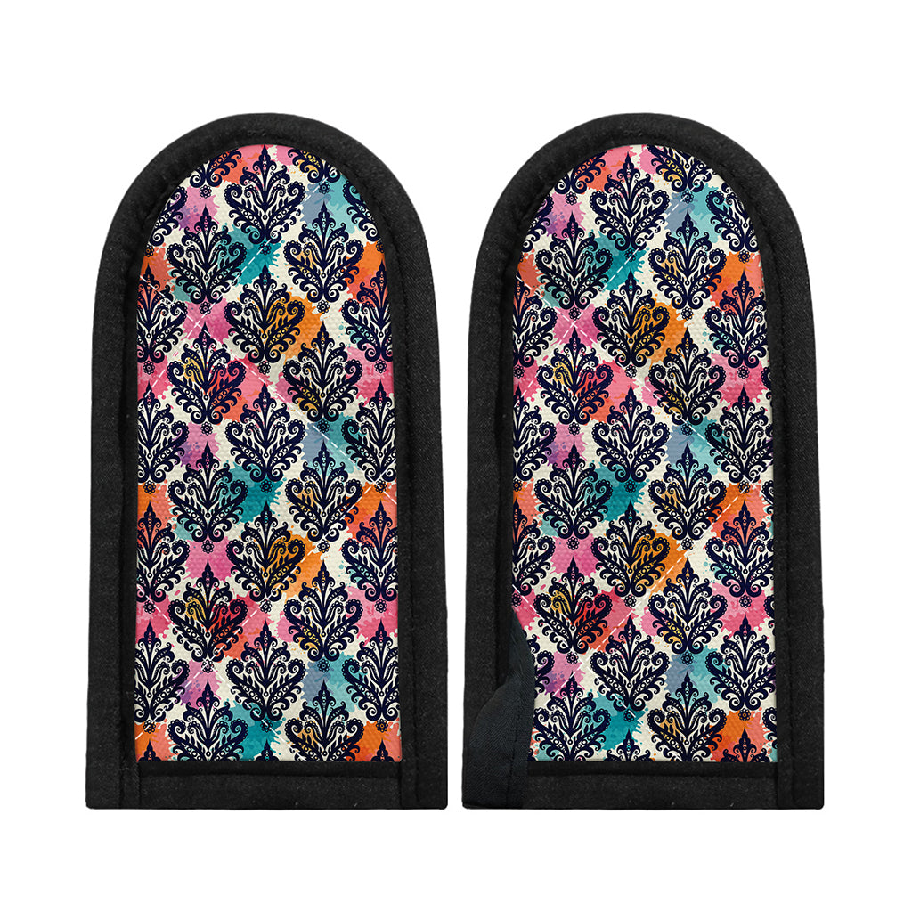 Colorful Damask Pattern Print Skillet Handle Cover