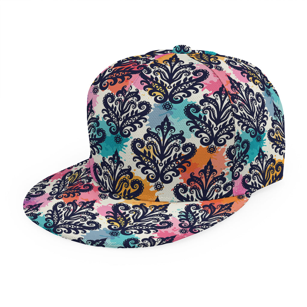 Colorful Damask Pattern Print Snapback Cap