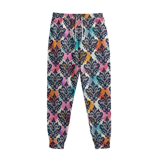 Colorful Damask Pattern Print Sweatpants