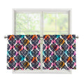 Colorful Damask Pattern Print Tier Curtains
