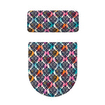 Colorful Damask Pattern Print Toilet Lid And Tank Cover Set