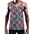 Colorful Damask Pattern Print Men's Workout Tank Top