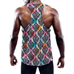 Colorful Damask Pattern Print Training Tank Top