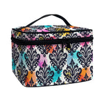 Colorful Damask Pattern Print Travel Makeup Bag