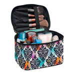 Colorful Damask Pattern Print Travel Makeup Bag