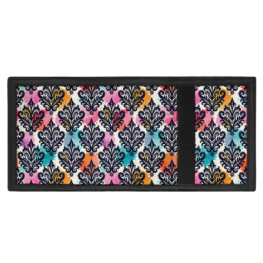 Colorful Damask Pattern Print Trifold Wallet