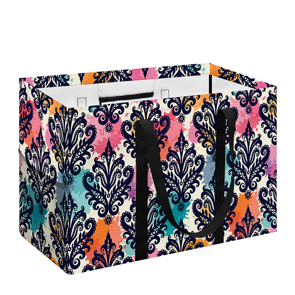 Colorful Damask Pattern Print Utility Tote Bag