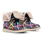 Colorful Damask Pattern Print Winter Boots