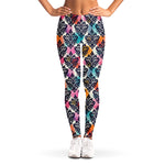 Colorful Damask Pattern Print Women's Leggings