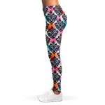 Colorful Damask Pattern Print Women's Leggings