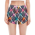 Colorful Damask Pattern Print Women's Split Running Shorts