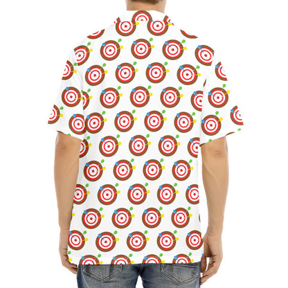 Colorful Darts And Dartboard Print Aloha Shirt